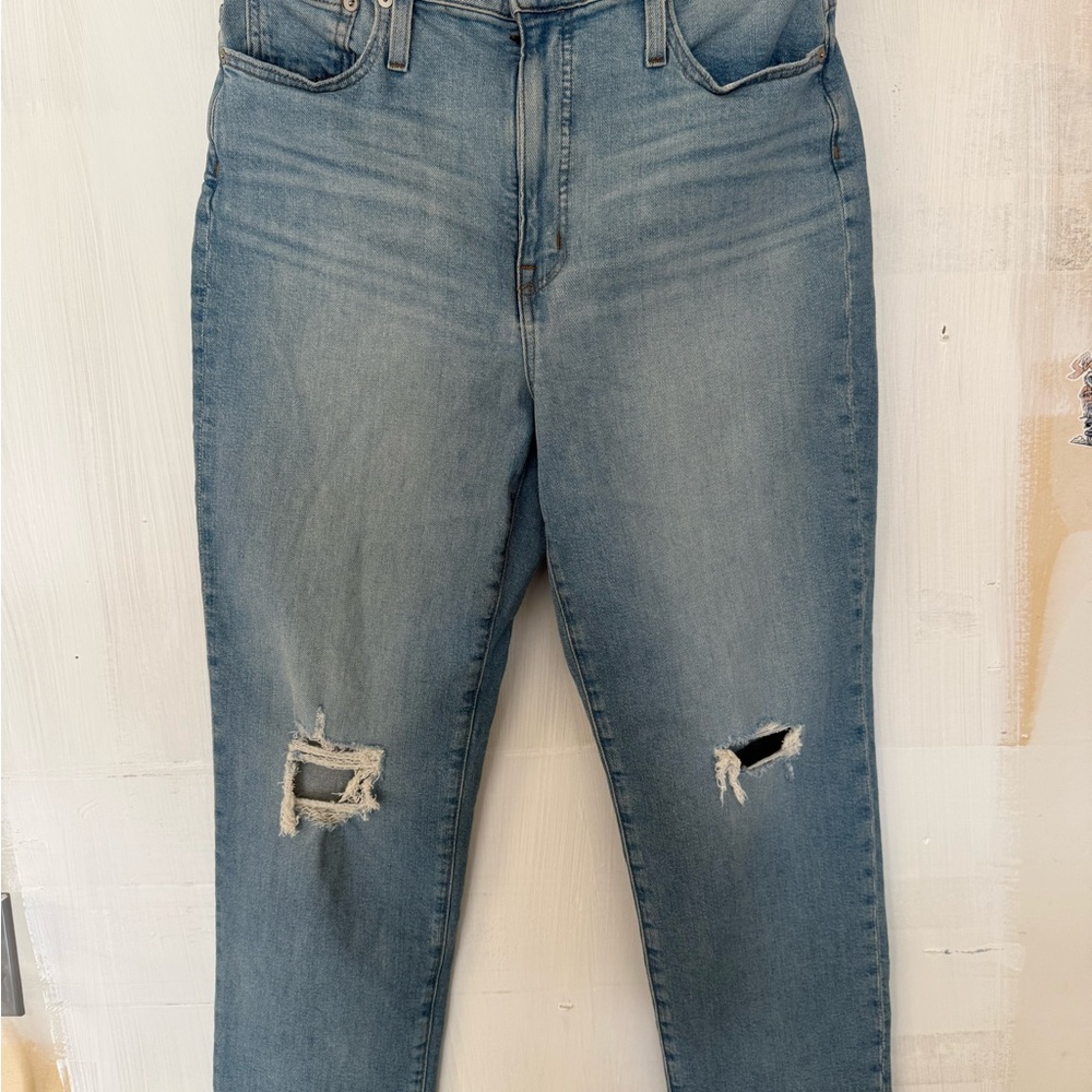 Distressed Blue Jeans